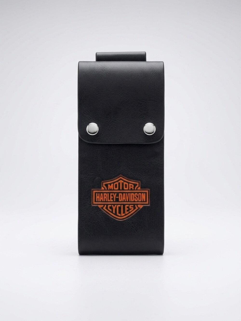 Harley Davidson Black Leather Sheath Biker Belt Pouch Knife Carrier Italia Made